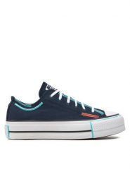 Converse Trampki Chuck Taylor All Star Lift Platform Color Pop Ox A07597C Czarny. Czarne trampki Converse, bez wzorów, z materiału, retro, bez zapięcia. Za 249.99 zł.