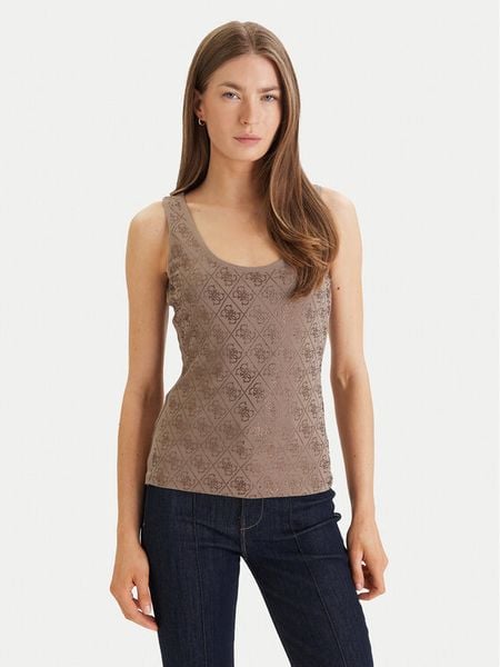 Guess Top W6GP10 K2932 Zielony Regular Fit. Zielone topy Guess, l, z aplikacjami, z bawełny, bez kołnierzyka, bez ramiączek. Za 170.99 zł.