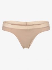 Calvin Klein Stringi Kobiety Sztuczne włókno beżowy|różowy, L. Brązowe stringi Calvin Klein, bez wzorów, z mikrofibry. Za 109.95 zł.