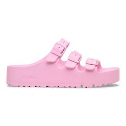 Birkenstock Florida III Flex Platform EVA Fondant Pi Klapki damskie. Czerwone klapki Birkenstock, bez wzorów, bez obcasa, bez zapięcia. Za 249.99 zł.