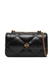 Tory Burch Torebka Mini Kira Diamond Quilt Flap Bag 154710 Czarny. Czarne kopertówki Tory Burch, bez wzorów, ze skóry, wizytowe, bez dodatków. Za 1,719.00 zł.