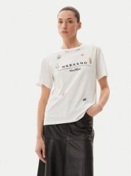 Max Mara T-Shirt 2515971042650 Biały Regular Fit. Białe t-shirty Max Mara, xs, bez wzorów, z bawełny, bez kołnierzyka, bez ramiączek. Za 529.99 zł.
