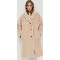 Weekend Max Mara płaszcz wełniany kolor beżowy przejściowy. Brązowe płaszcze Weekend Max Mara, bez wzorów, z materiału, klasyczne, bez kaptura. Za 3,679.90 zł.