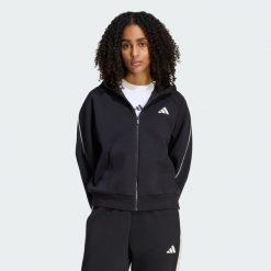 BLUZA STADIUM Z KAPTUREM, MAŁYM LOGO I SUWAKIEM NA CAŁEJ DŁUGOŚCI. Czarne bluzy z kapturem adidas, m, bez wzorów, z bawełny, z kapturem, rowerowe. Za 329.00 zł.
