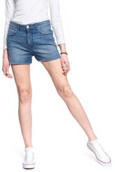 DAMSKIE SHORTY JEANSOWE WRANGLER BOYFRIEND SHORT WORN BLUE W22KKN079 112127818. Niebieskie szorty Wrangler, bez wzorów, z jeansu. Za 149.99 zł.
