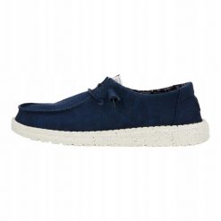 HEYDUDE Damskie Mokasyny Wendy Stretch Canvas. Niebieskie mokasyny Hey dude, bez wzorów, z materiału. Za 259.00 zł.