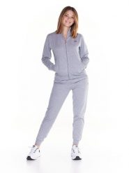 Bluza miękka z zamek błyskawiczny na co dzień. Szare bluzy LEONE 1947 APPAREL, s, bez wzorów, z dresówki, bez kaptura, na fitness i siłownię. Za 252.56 zł.