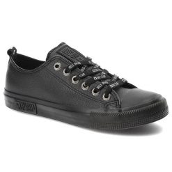 Czarne Trampki Big Star Modne Buty Damskie. Czarne trampki BIG STAR, bez wzorów, z materiału, retro, bez zapięcia. Za 109.00 zł.