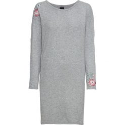 Sukienka dzianinowa z haftem bonprix szary melanż. Sukienki marki Marie Zélie. Za 49.99 zł.