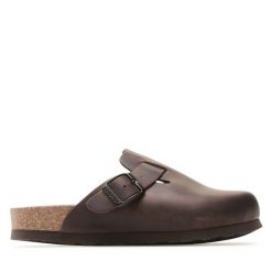 Klapki Genuins. Brązowe klapki Genuins, bez wzorów, bez obcasa, bez zapięcia. Za 249.99 zł.