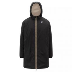 Parka K-Way LE VRAI 4.0 EIFFEL EAST ORSETTO. Czarne płaszcze K-Way, m, bez wzorów, z materiału, bez kaptura. Za 1,263.30 zł.