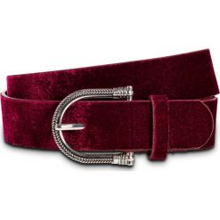 Pasek aksamitny bonprix czerwony klonowy - srebrny kolor. Paski marki bonprix. Za 37.99 zł.