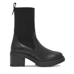 Botki Sergio Bardi. Czarne botki Sergio Bardi, bez wzorów, bez obcasa, na słupku, bez zapięcia. Za 174.99 zł.
