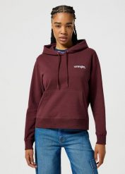 WRANGLER DAMSKA BLUZA REGULAR HOODIE DAHLIA 112356460 W6S4018506. Bluzy Wrangler, s, bez wzorów, bez ramiączek, bez kaptura. Za 199.99 zł.