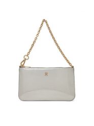 Tommy Hilfiger Torebka Th Icon Chain Shoulder Pouch Met AW0AW18219 Srebrny. Szare kopertówki Tommy Hilfiger, bez wzorów, ze skóry, wizytowe, bez dodatków. Za 309.99 zł.
