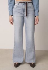 Niebieskie Bawełniane Jeansy o Szerokim Kroju z Paskiem Typu Sznurek Arfiera. Niebieskie jeansy Born2be, l, bez wzorów, z bawełny, klasyczne, z podwyższonym stanem. Za 139.99 zł.