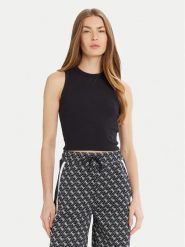 Guess Top V3GP19 K8RT2 Granatowy Slim Fit. Niebieskie topy Guess, m, z aplikacjami, z wiskozy, bez kołnierzyka, bez ramiączek. Za 89.99 zł.