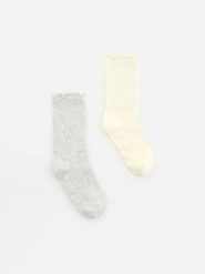 Skarpetki z bawełną 2 pack - wielobarwny. Skarpetki Reserved, bez wzorów, z bawełny. Za 49.99 zł.