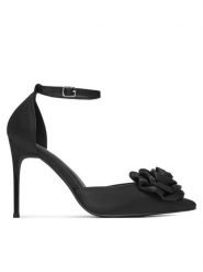DeeZee Szpilki GD232451 Czarny. Czarne szpilki DeeZee, bez wzorów, z materiału, bez obcasa, na szpilce, bez zapięcia. Za 139.99 zł.