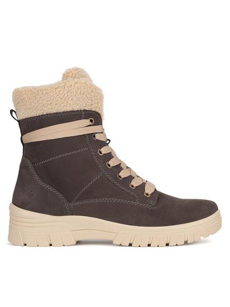 Remonte Botki D0E76-45 Brązowy. Brązowe botki Remonte, bez wzorów, z materiału, bez obcasa, na płaskiej podeszwie, bez zapięcia. Za 328.99 zł.