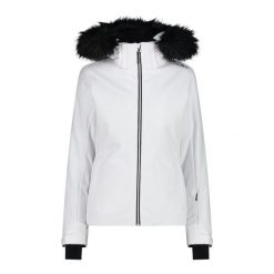Kurtka damska narciarska CMP 34W4546F. Białe kurtki narciarskie CMP, na zimę, l, bez wzorów, z softshellu, z kapturem, narciarskie. Za 849.99 zł.