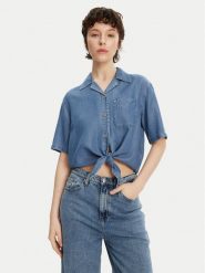 Tommy Jeans Koszula DW0DW20603 Niebieski Relaxed Fit. Niebieskie koszule Tommy Jeans, xs, bez wzorów, z jeansu, bez kołnierzyka, bez ramiączek. Za 219.99 zł.
