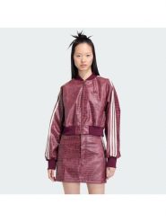 Adidas Kurtka z imitacji skóry Pleather KD8792 Bordowy Oversize. Czerwone kurtki adidas, m, bez wzorów, ze skóry, bez kaptura. Za 649.99 zł.