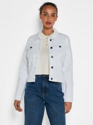 Noisy May Kurtka jeansowa Debra 27001734 Biały Regular Fit. Białe kurtki Noisy May, s, bez wzorów, z bawełny, bez kaptura. Za 129.99 zł.