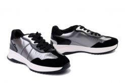 RIEKER Revolution W1306-42 grey combination, półbuty damskie. Szare półbuty wsuwane Rieker, bez wzorów, bez obcasa. Za 314.93 zł.