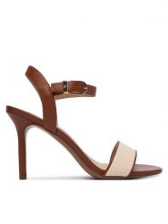 LAUREN RALPH LAUREN Sandały 802P10643003 Brązowy. Brązowe sandały Lauren Ralph Lauren, bez wzorów, ze skóry, bez obcasa, na szpilce, bez zapięcia. Za 689.99 zł.