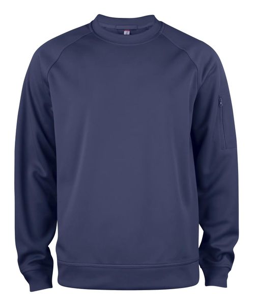 Clique Podstawowa bluza Active z okrągłym dekoltem, poliester – dark navy. Niebieskie bluzy CLIQUE, xs, bez wzorów, z poliesteru, bez kaptura. Za 162.59 zł.