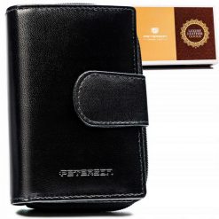 Portfel skórzany Peterson PTN RD-41-GCL czarny. Czarne portfele Peterson, bez wzorów, ze skóry. Za 113.99 zł.