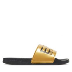 Klapki EA7 Emporio Armani. Żółte klapki EA7 Emporio Armani, bez wzorów, bez obcasa, bez zapięcia. Za 139.99 zł.