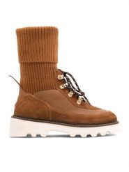 Badura Botki STARK-06W4-023 Brązowy. Brązowe botki Badura, bez wzorów, z materiału, bez obcasa, na płaskiej podeszwie, bez zapięcia. Za 379.99 zł.