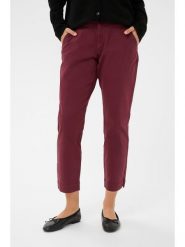 Kaffe Spodnie w kolorze bordowym rozmiar: 46. Czerwone spodnie materiałowe Kaffe, bez wzorów, z materiału. Za 82.99 zł.