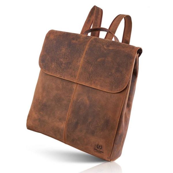 Plecak skórzany damski vintage PAOLO PERUZZI T-72-HBR brązowy. Brązowe plecaki PAOLO PERUZZI, bez wzorów, z materiału, bez dodatków. Za 359.00 zł.