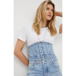 Levi's top jeansowy PRIDE. Niebieskie topy Levi's, l, bez wzorów, z jeansu, bez kołnierzyka, bez ramiączek. Za 359.99 zł.