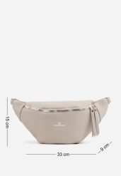 Szara Torebka Nerka w Stylu Eleganckim z Suwakiem i Odpinanym Paskiem Nemixa. Szare nerki i saszetki Renee, bez wzorów, z jeansu, eleganckie, bez dodatków. Za 79.99 zł.