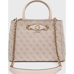 Guess torebka kolor beżowy. Brązowe shopper bag Guess, z aplikacjami, bez dodatków. W wyprzedaży za 467.99 zł.