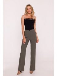 Stylove Spodnie w kolorze khaki rozmiar: M. Brązowe spodnie materiałowe Stylove, bez wzorów, z materiału, z podwyższonym stanem. Za 209.99 zł.