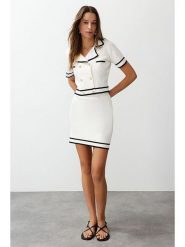 Trendyol 2-częściowy zestaw w kolorze biało-czarnym rozmiar: S. Białe spódnice Trendyol, na co dzień, s, bez wzorów, mini, proste. Za 92.21 zł.