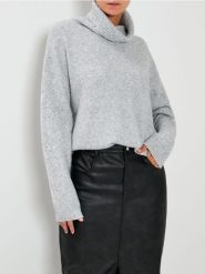 Melanżowy golf - szary. Szare swetry Sinsay, l, bez wzorów, bez ramiączek. Za 59.99 zł.