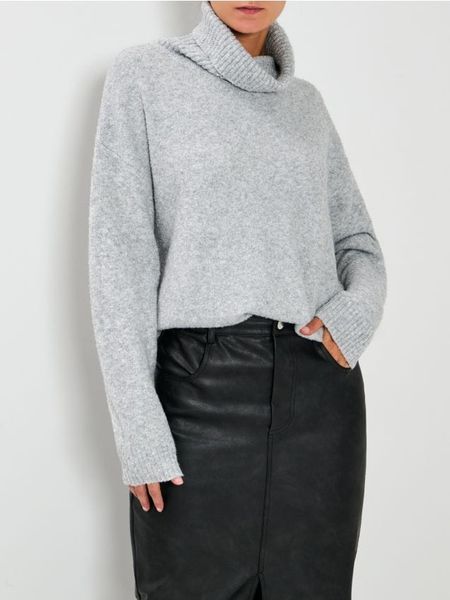 Melanżowy golf - szary. Szare swetry Sinsay, l, bez wzorów, bez ramiączek. Za 59.99 zł.