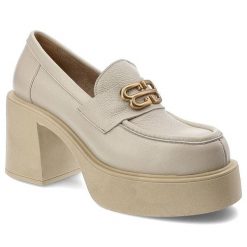 Beżowe Półbuty Armodo Stylowe Obuwie Ze Skóry Naturalnej. Brązowe półbuty wsuwane Armodo, bez wzorów, z nubiku, eleganckie, bez obcasa, na obcasie. Za 356.99 zł.