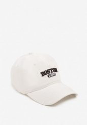 Biała Czapka Bawełniana z Daszkiem i Haftowanym Napisem Volaya. Białe czapki z daszkiem Born2be, bez wzorów, z bawełny. W wyprzedaży za 33.99 zł.