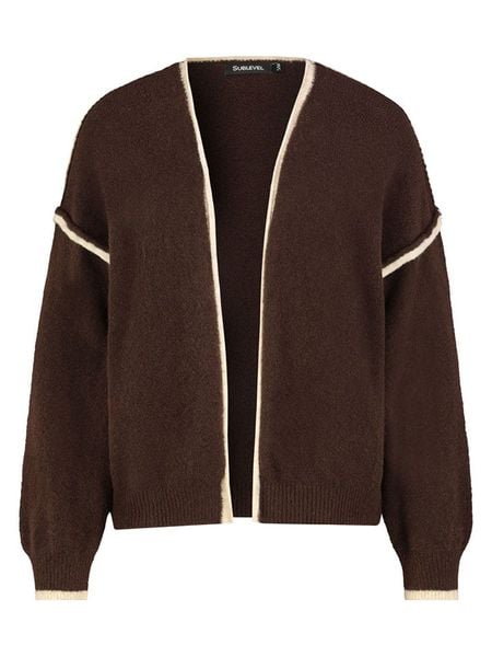 Sublevel Kardigan w kolorze brązowym rozmiar: M/L. Brązowe swetry Sublevel, l, bez wzorów, bez ramiączek. Za 130.99 zł.