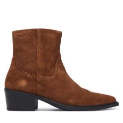 Botki Vagabond Shoemakers. Brązowe botki Vagabond Shoemakers, bez wzorów, bez obcasa, na słupku, bez zapięcia. Za 694.99 zł.
