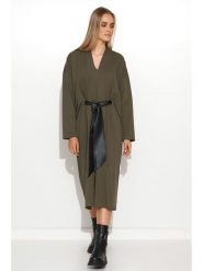 Makadamia Sukienka w kolorze khaki rozmiar: 36/38. Brązowe sukienki Makadamia, na co dzień, z aplikacjami, ze skóry, bez kołnierzyka, bez ramiączek, maxi, proste. Za 88.23 zł.