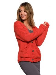 Be Wear Kardigan w kolorze pomarańczowym rozmiar: S/M. Pomarańczowe swetry Be Wear, m, bez wzorów, bez ramiączek. Za 136.13 zł.