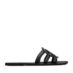 Klapki Nine West. Czarne klapki Nine West, bez wzorów, bez obcasa, bez zapięcia. Za 89.99 zł.
